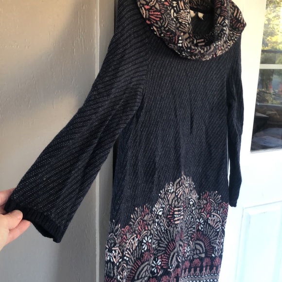 Anthropologie Moth Imperial Garden Cowl Neck Sweater Dress Tunic Womens Size S - Picture 7 of 14